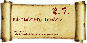 Mátéffy Teréz névjegykártya